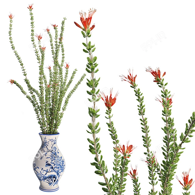 Spring Blooming Vase 3D model image 1