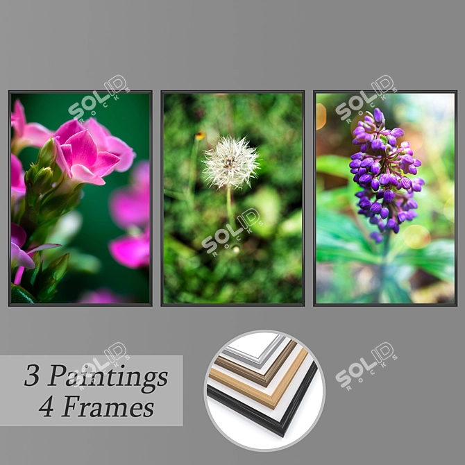 Elegant Wall Art Set 3D model image 1