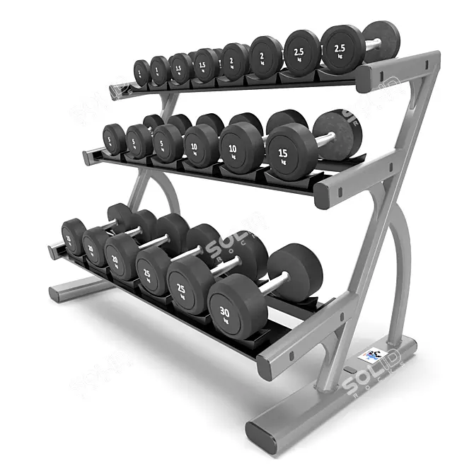 MaxFit Body Building Set: Gym Tools for Fitness 3D model image 1