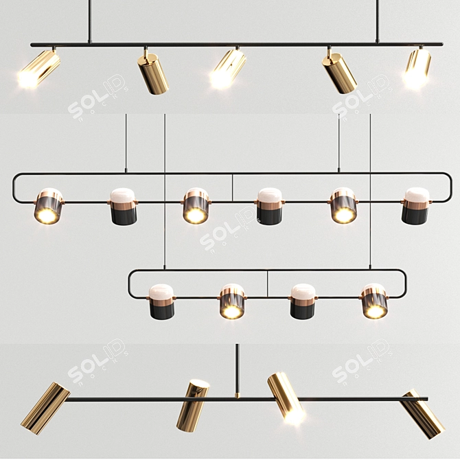 Modern Pendant Lighting | Lino Ling Obie Chandelier 3D model image 1