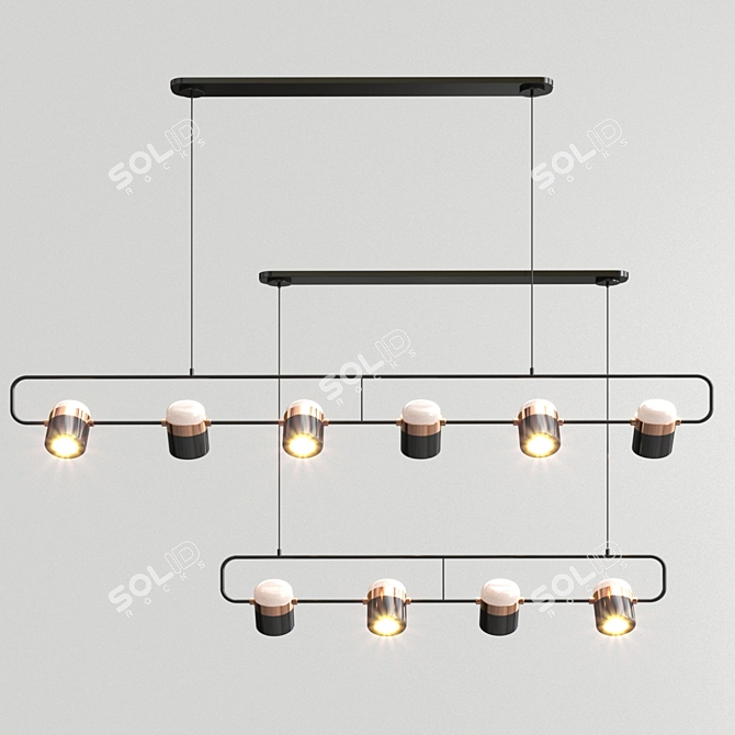 Modern Pendant Lighting | Lino Ling Obie Chandelier 3D model image 2