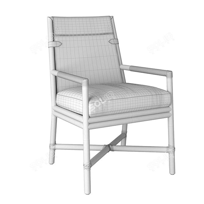 Elegant Bercut Dining Armchair 3D model image 5