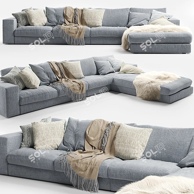 Vittoria Charlie: Stylish and Spacious Sofa 3D model image 1