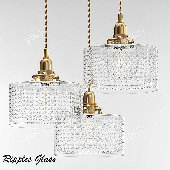 Elegant Glass Pendant Light 3D model image 2