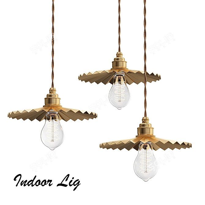 Elegant Glass Pendant Light 3D model image 4