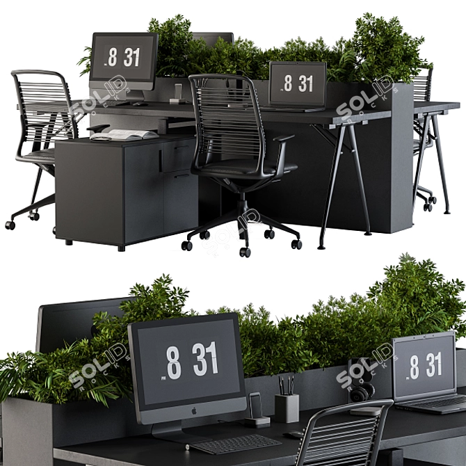 Modern Office Furniture Set 17 3D model image 2