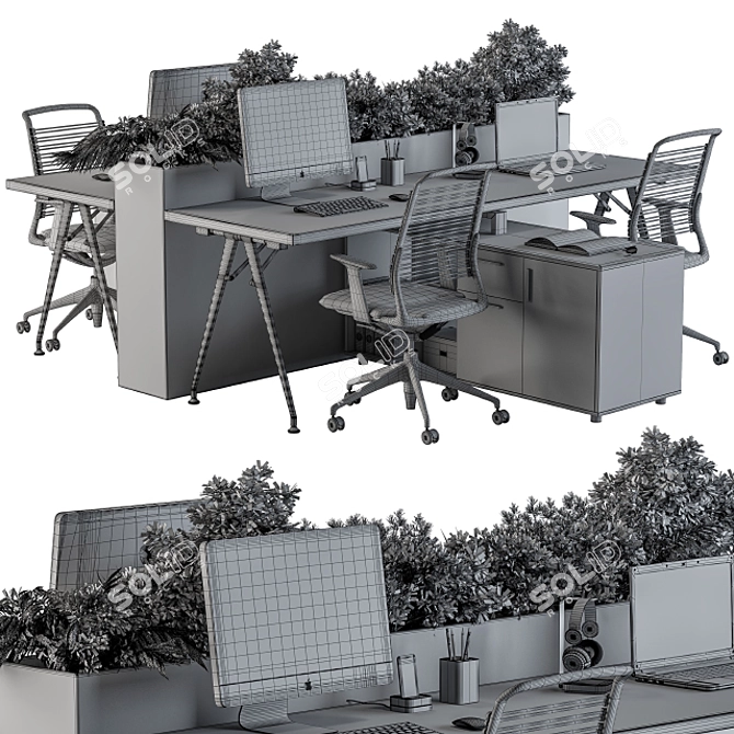 Modern Office Furniture Set 17 3D model image 5