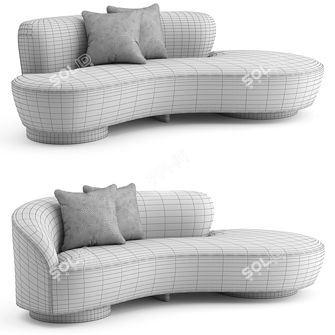 Vladimir Kagan Shorty Sofa: Sleek and Stylish Luxe 3D model image 3