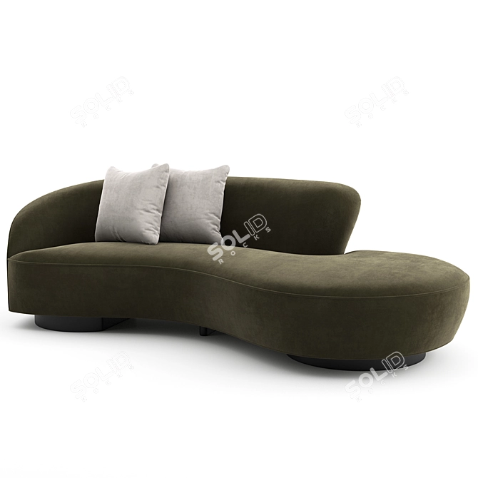 Vladimir Kagan Shorty Sofa: Sleek and Stylish Luxe 3D model image 4