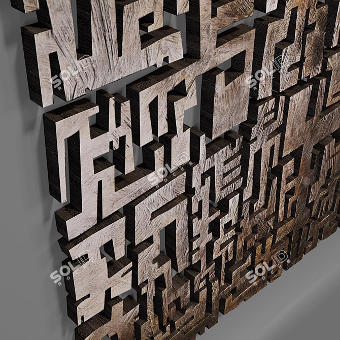 Modern Wall Sculpture 3D model image 4