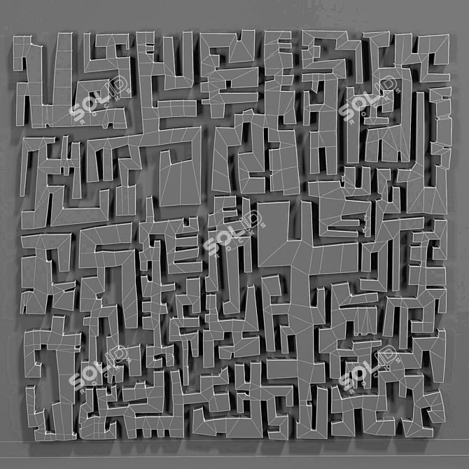 Modern Wall Sculpture 3D model image 5