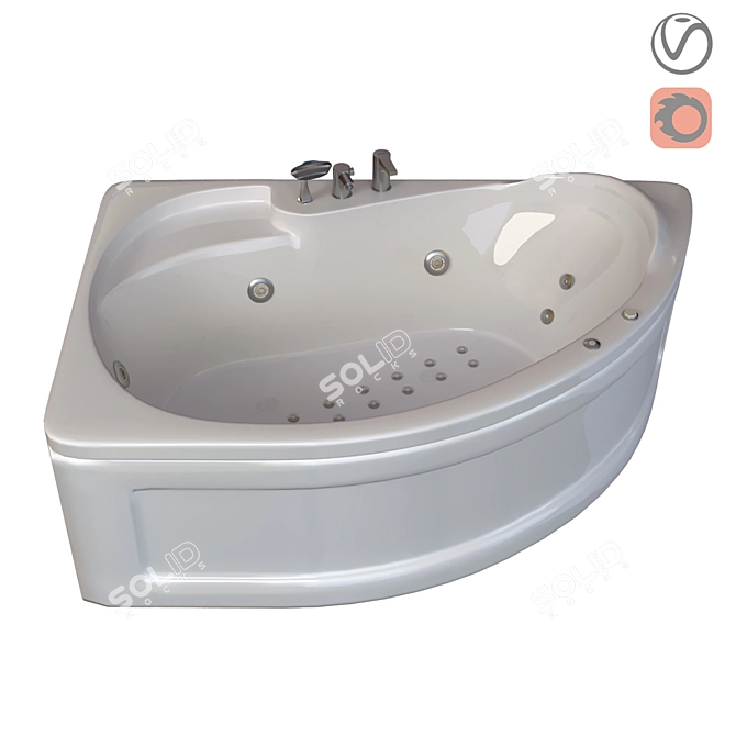 Luxurious Bathtub: Ariana 701 3D model image 1