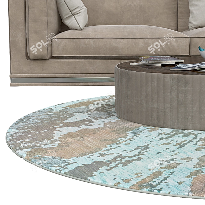 Premium Round Rugs | Assorted Textures 3D model image 2