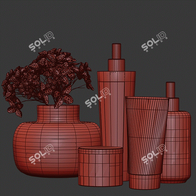 Modern Bathroom Accessories Set 3D model image 2