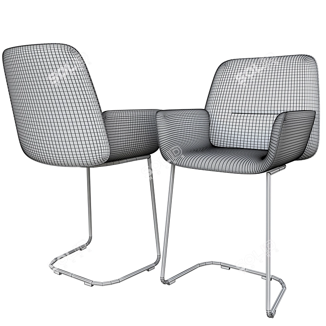 Nuez Chair: Modern, Stylish, and Comfortable 3D model image 4
