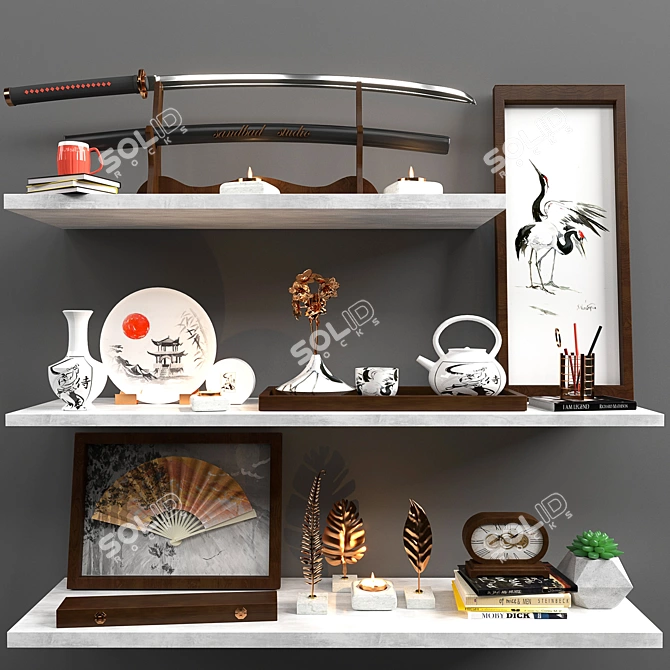 Japanese Decor Set: Vray & Corona | PBR Materials 3D model image 1