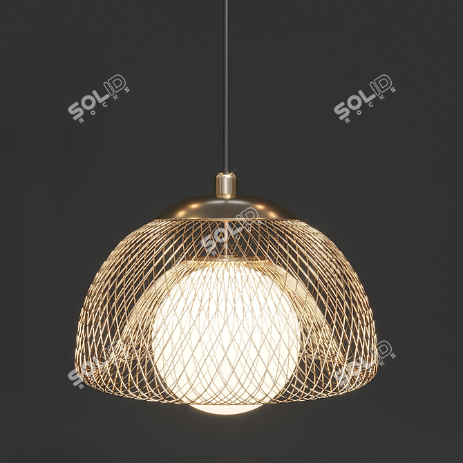 Luxury Gold Mesh Pendant Lamp (FLADE) 3D model image 4