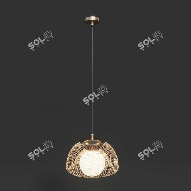 Luxury Gold Mesh Pendant Lamp (FLADE) 3D model image 5