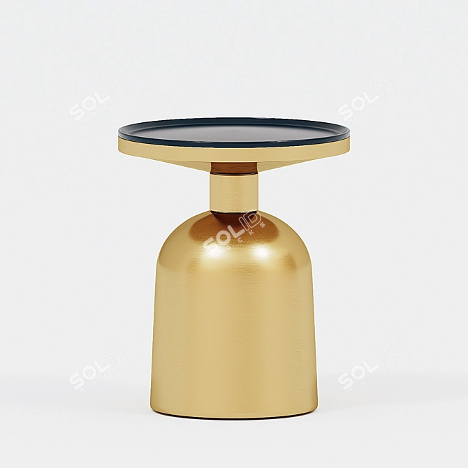 Elegant Brass Metal Coffee Table 3D model image 1