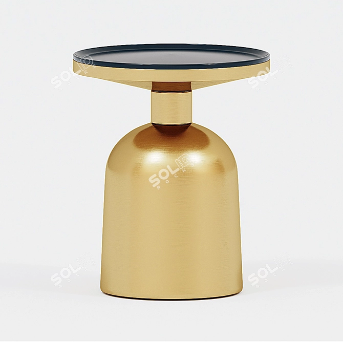 Elegant Brass Metal Coffee Table 3D model image 2