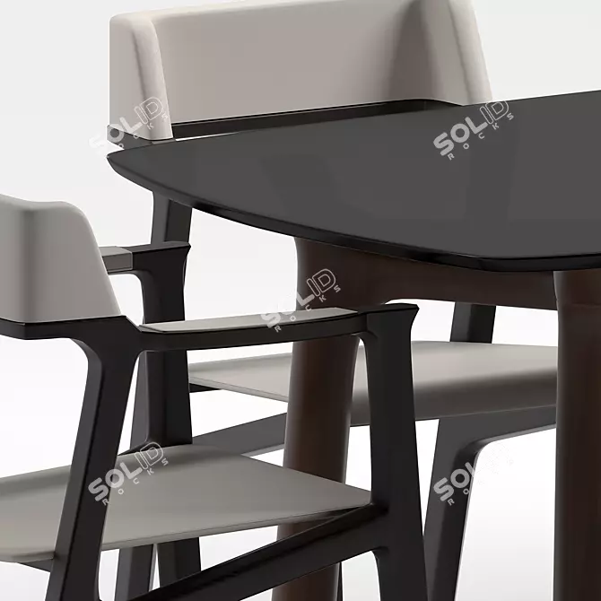 Giorgetti Alexa & Memos: Elegant Chairs & Table 3D model image 3