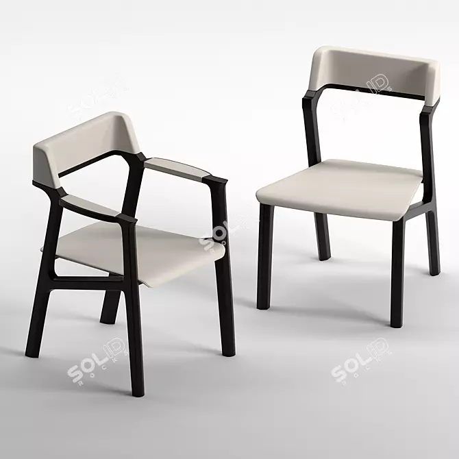 Giorgetti Alexa & Memos: Elegant Chairs & Table 3D model image 4