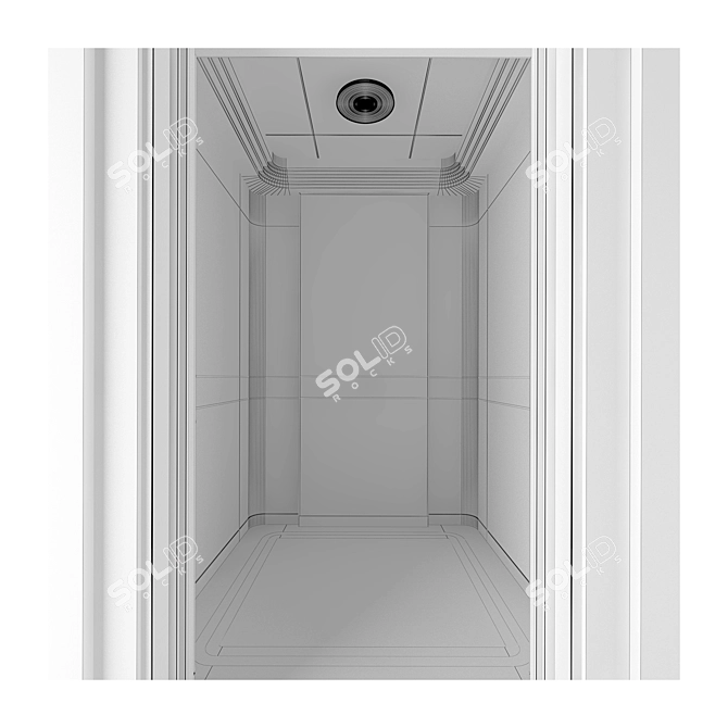 Sleek Button Panel for Elevator 3D model image 3