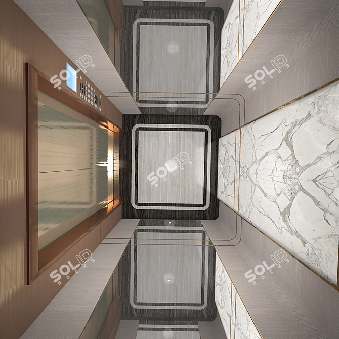 Sleek Button Panel for Elevator 3D model image 5