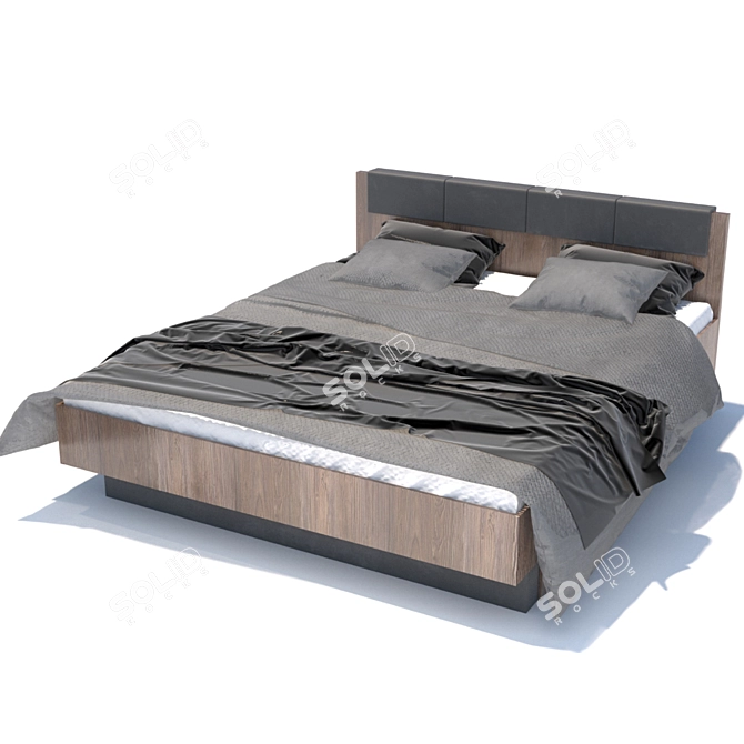 Modern Loft Style Bed 3D model image 1