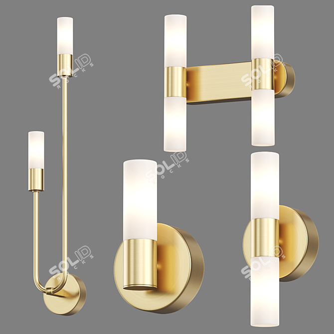 Elegant Trim Wall Lamp Collection 3D model image 1