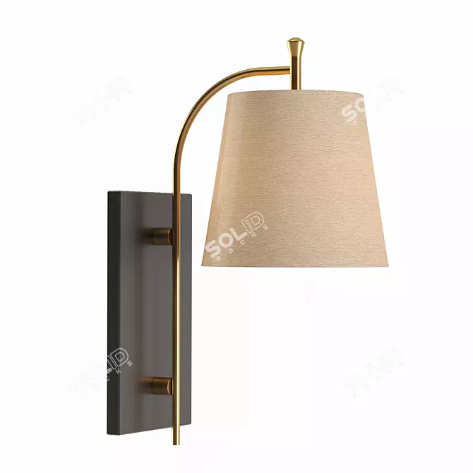 Sleek Modern Wall Sconce 3D model image 1