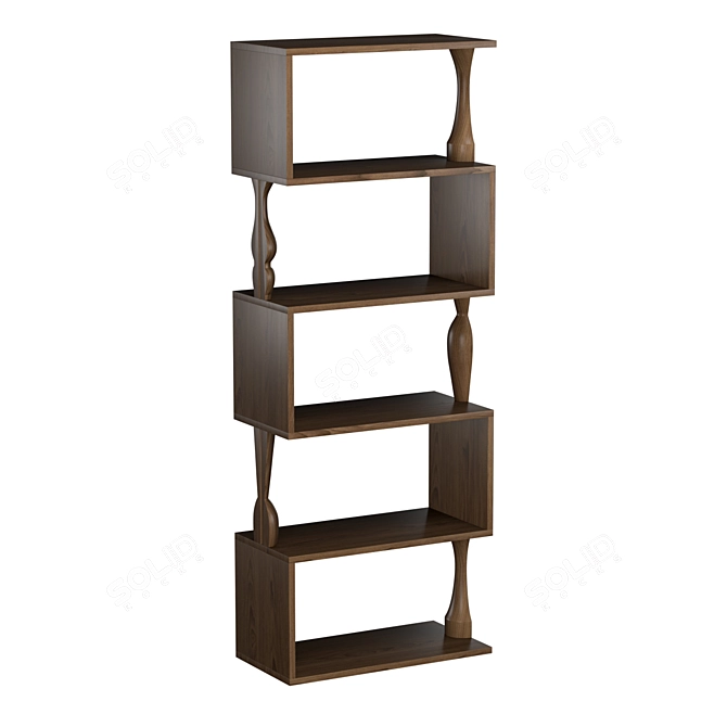 Modular Ash Bookcase: Perbacco 3D model image 3