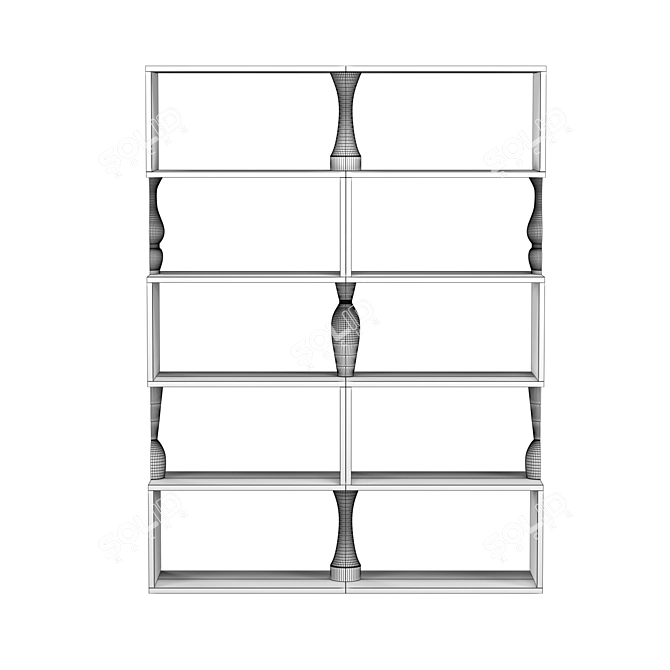 Modular Ash Bookcase: Perbacco 3D model image 5