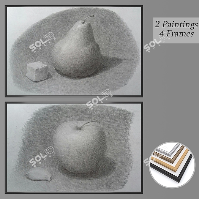 Elegant Wall Art Set: No 2303 3D model image 1