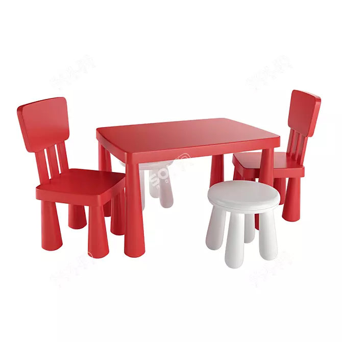 MAMMUT Kids Chair & Table Set 3D model image 2