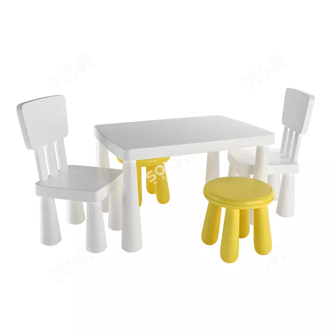 MAMMUT Kids Chair & Table Set 3D model image 3