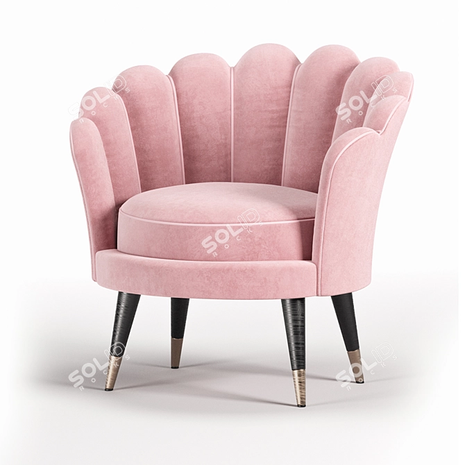 Sleek Petal Armchair - Modern Design 3D model image 5