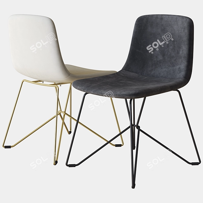 Vela Upholstered Chair: Elegant Comfort 3D model image 2