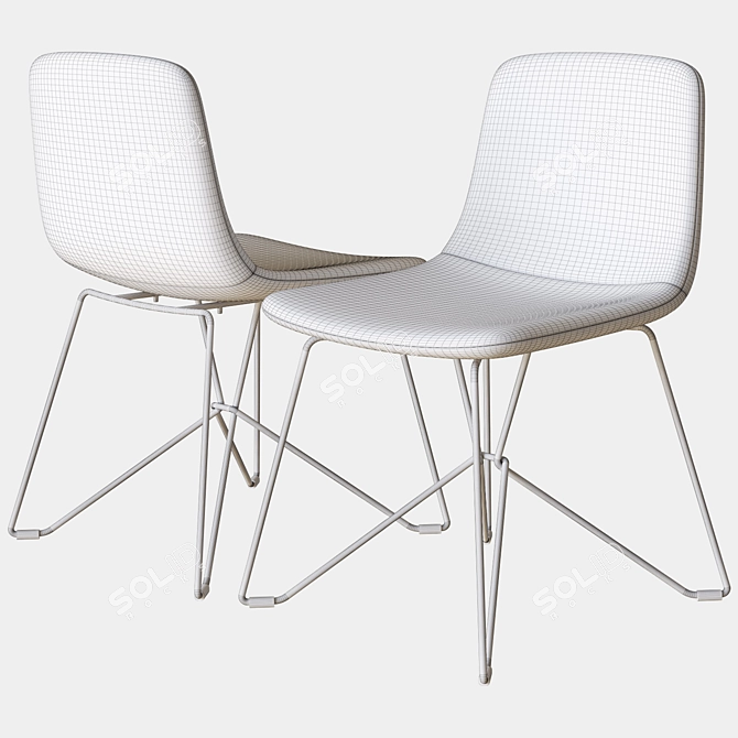 Vela Upholstered Chair: Elegant Comfort 3D model image 3