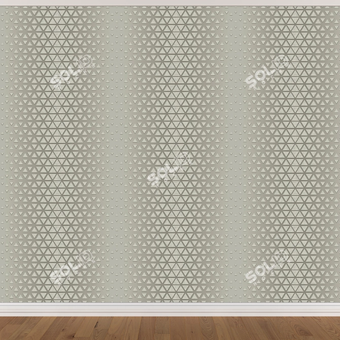 Seamless Wallpaper Set: 3 Colors & Textures 3D model image 2