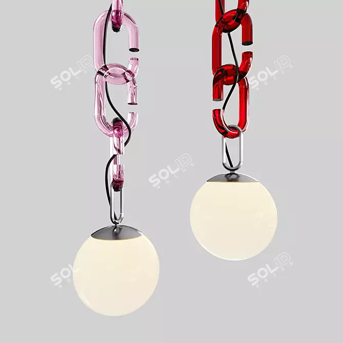 Sleek Chain Pendant Lamp 3D model image 2