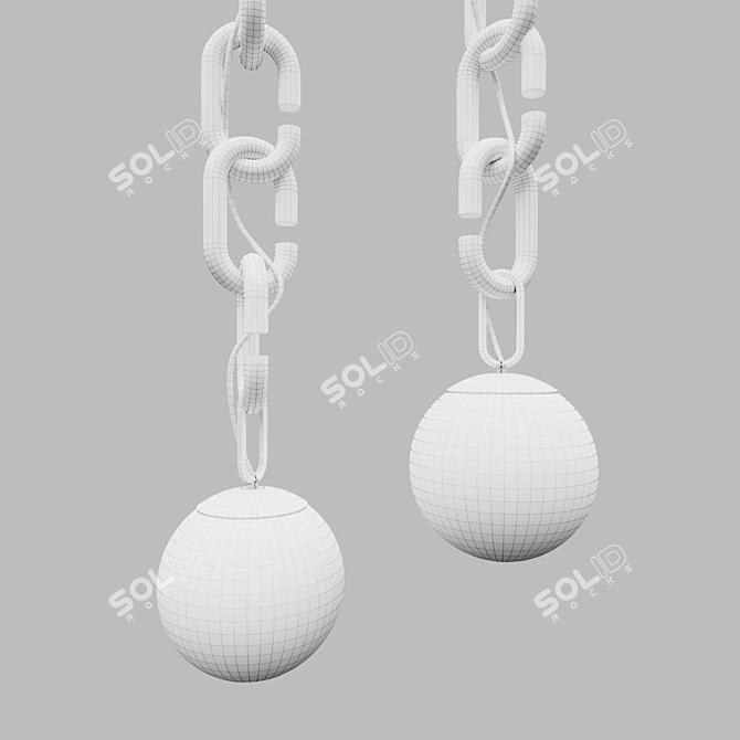 Sleek Chain Pendant Lamp 3D model image 5