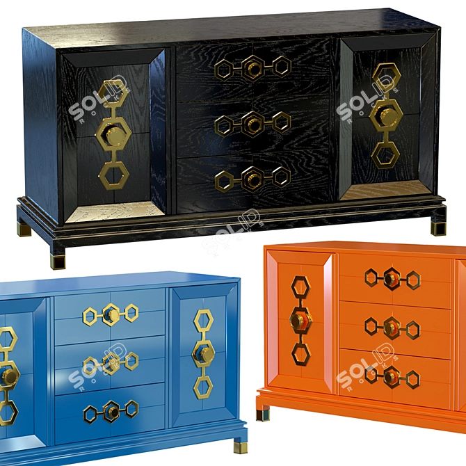 Jonathan Adler Turner Credenza: Stunning and Functional 3D model image 1