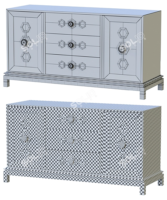 Jonathan Adler Turner Credenza: Stunning and Functional 3D model image 4