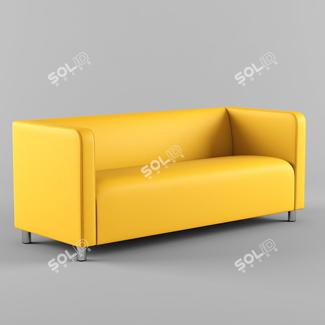 Banana-Colored 3-Seater Sofa 3D model image 1
