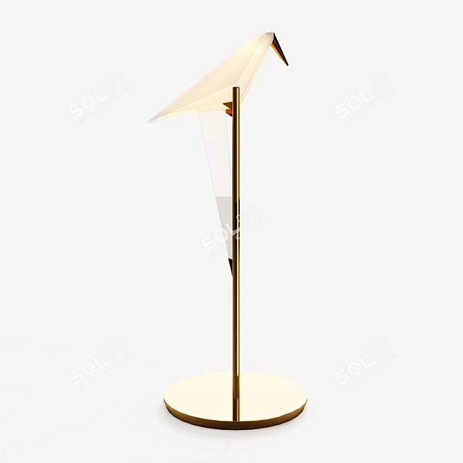 Bird-inspired Perch Table & Floor Lamp 3D model image 3