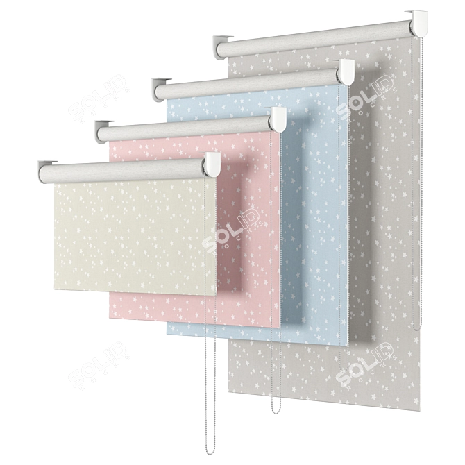 Twinkling Stars Roller Blind 3D model image 2