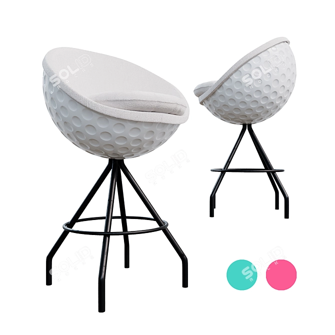 Eagle Golf Ball Barstool: Stylish Seating for Golf Lovers 3D model image 1