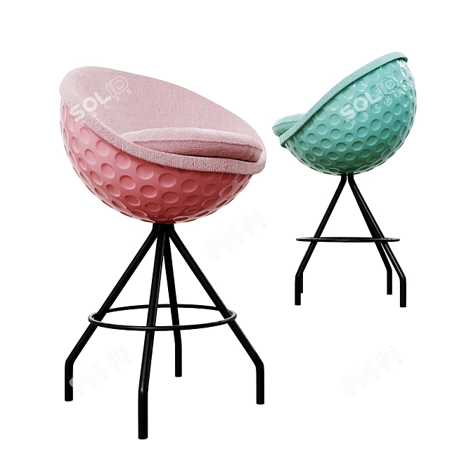 Eagle Golf Ball Barstool: Stylish Seating for Golf Lovers 3D model image 2