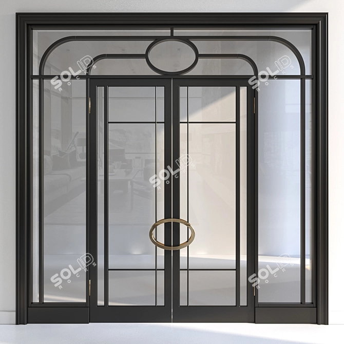 Dual Material Doors: 2 Variants 3D model image 1